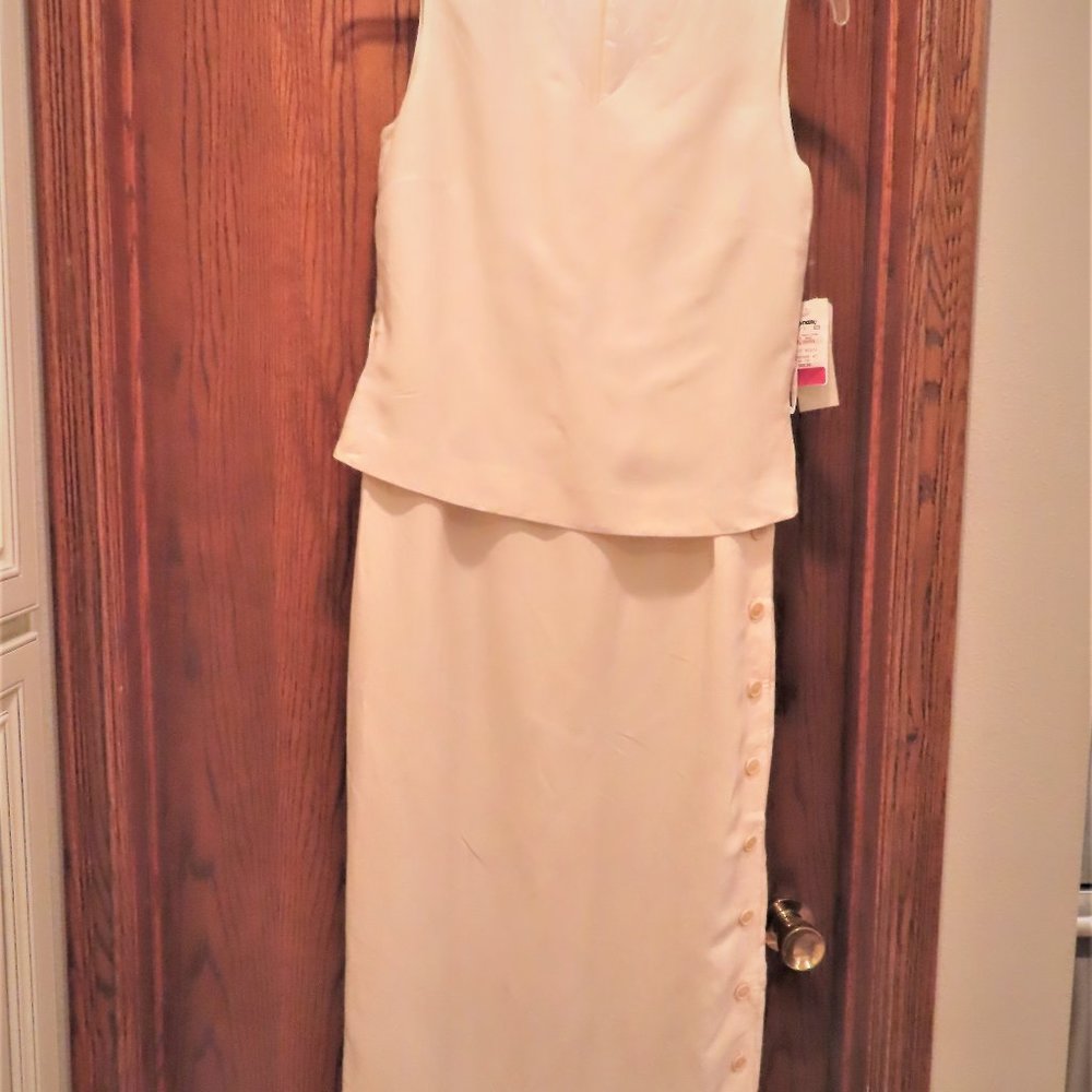 New Jones of New York Silk & Linen Pencil Maxi Dress size 10